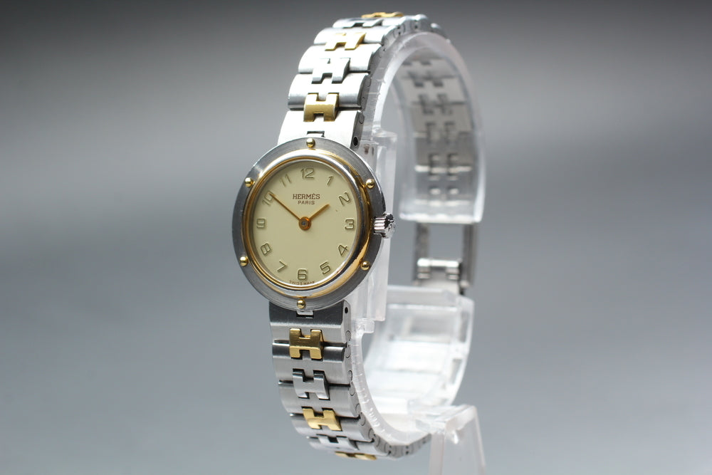 Near MINT HERMES Olympia Gold Quartz 24mm Ladies Watch