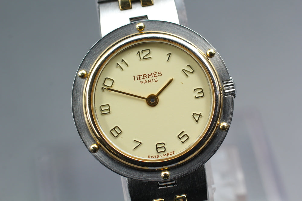 Near MINT HERMES Olympia Gold Quartz 24mm Ladies Watch