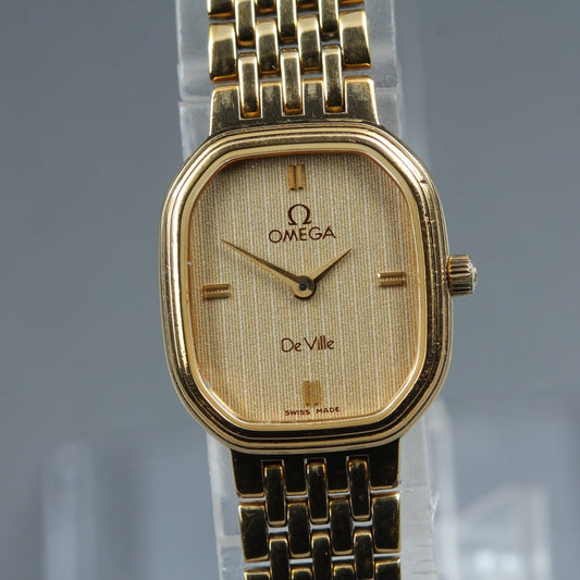Near MINT OMEGA De Ville 795.0870 Cal.1455 Gold Quartz 17.3mm Ladies Watch