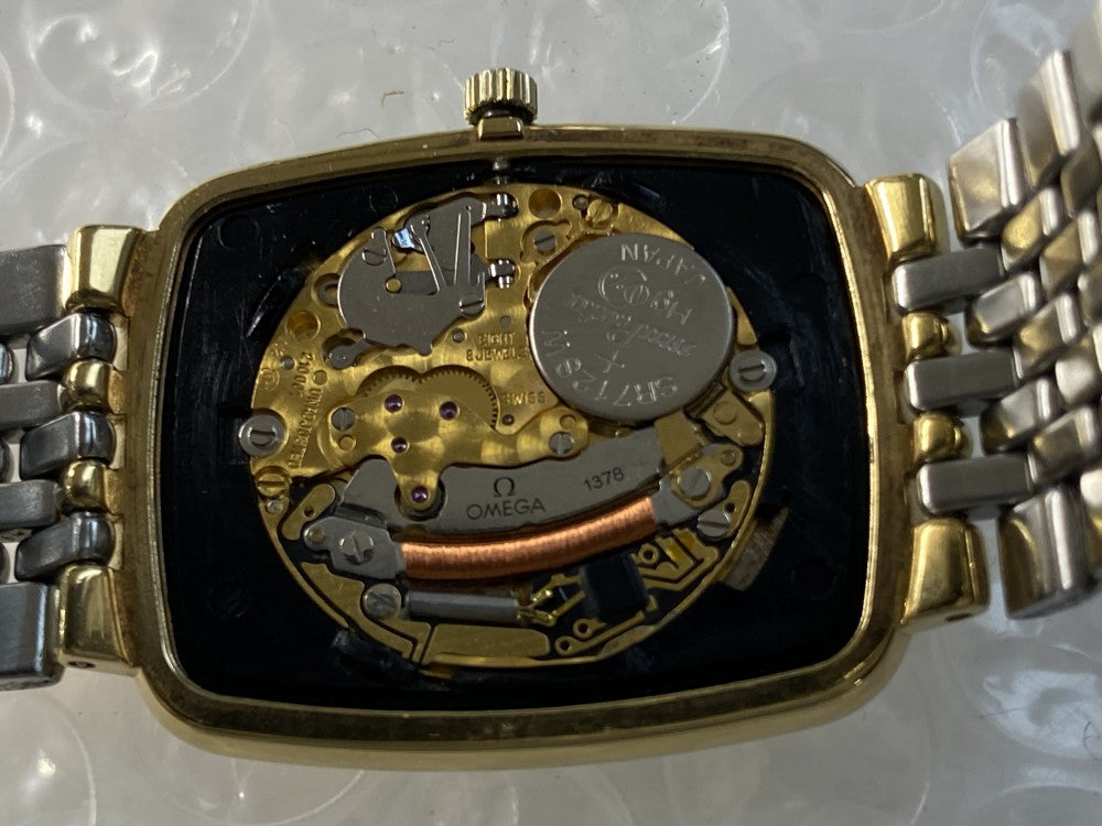 Near MINT OMEGA De Ville 395.0876 Cal.1378 Beige Quartz 26.2mm Men's Watch