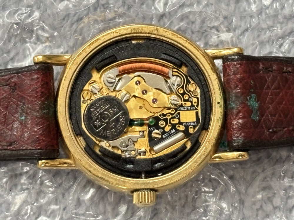 Near MINT OMEGA De Ville 595.0097.2 Gold Quartz 21.8mm Ladies Watch