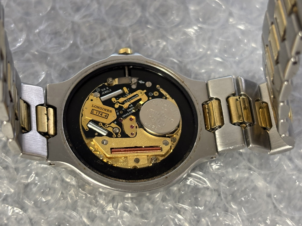 Near MINT LONGINES Conquest 4018 White Quartz 34.6mm Men's Watch
