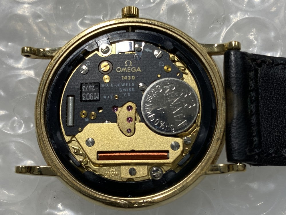 Near MINT OMEGA De Ville 1960.312.1 Cal.1430 Gold Quartz 32.5mm Men's Watch 1991