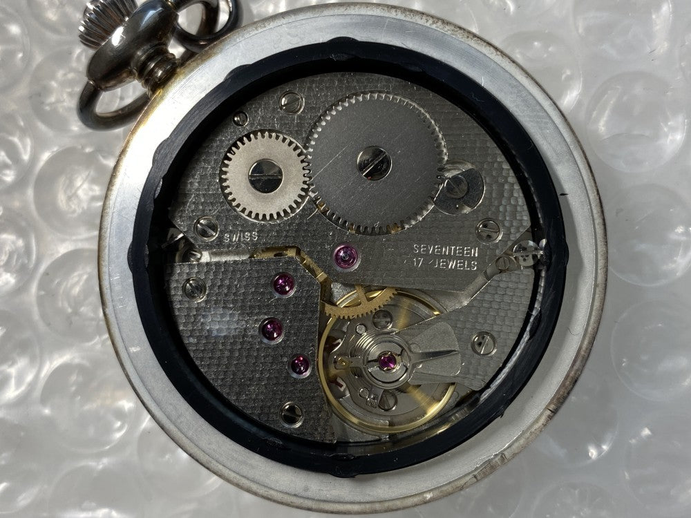 Near MINT TISSOT Savonnette Mechanical T83145213 White Manual 50.2mm Unisex Pocket Watch