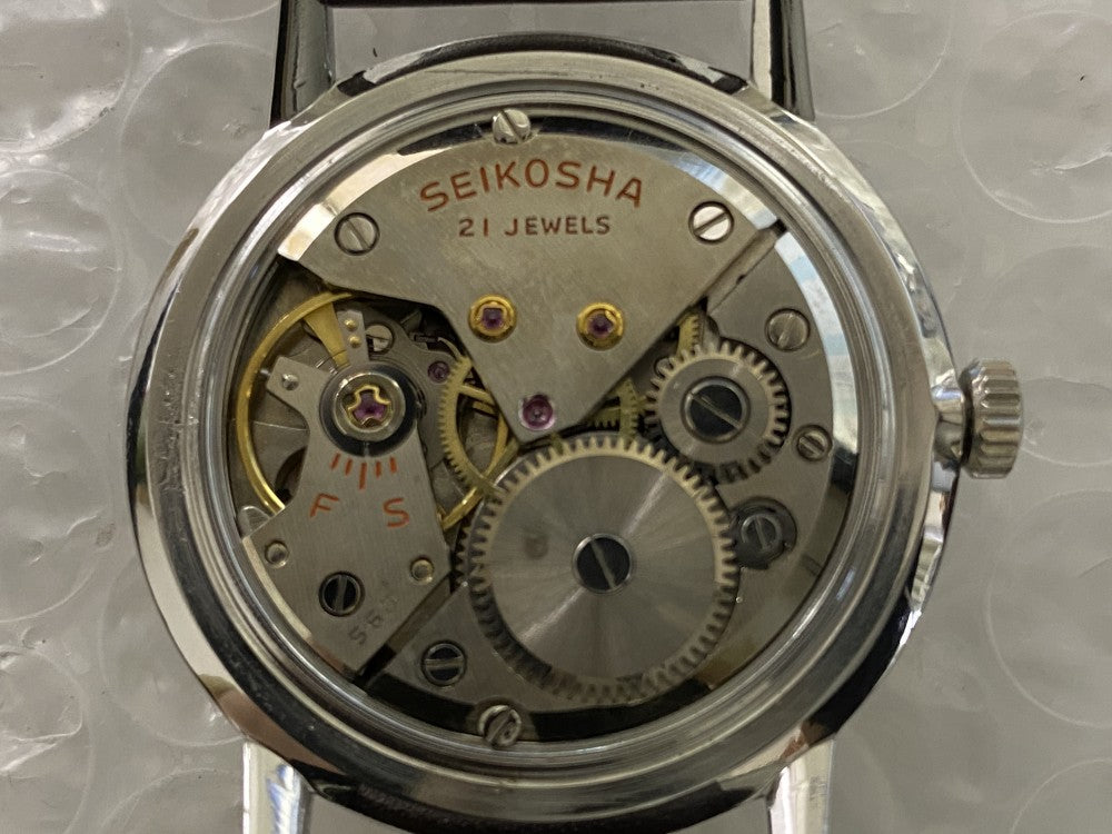 Near MINT SEIKO Crown J15003E Silver Manual 36mm Men's Watch 1960