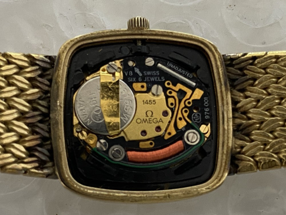Near MINT OMEGA De Ville 791.0897 Cal.1455 Gold Quartz 19.5mm Ladies Watch
