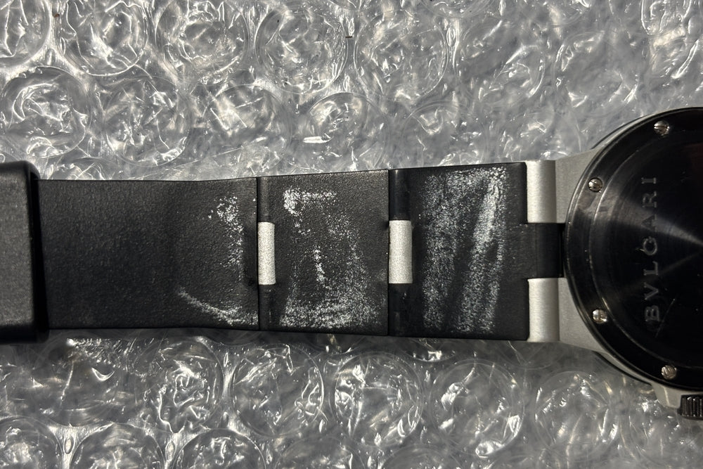 Near MINT BVLGARI Aluminum AL32A Silver Quartz 32mm Unisex Watch